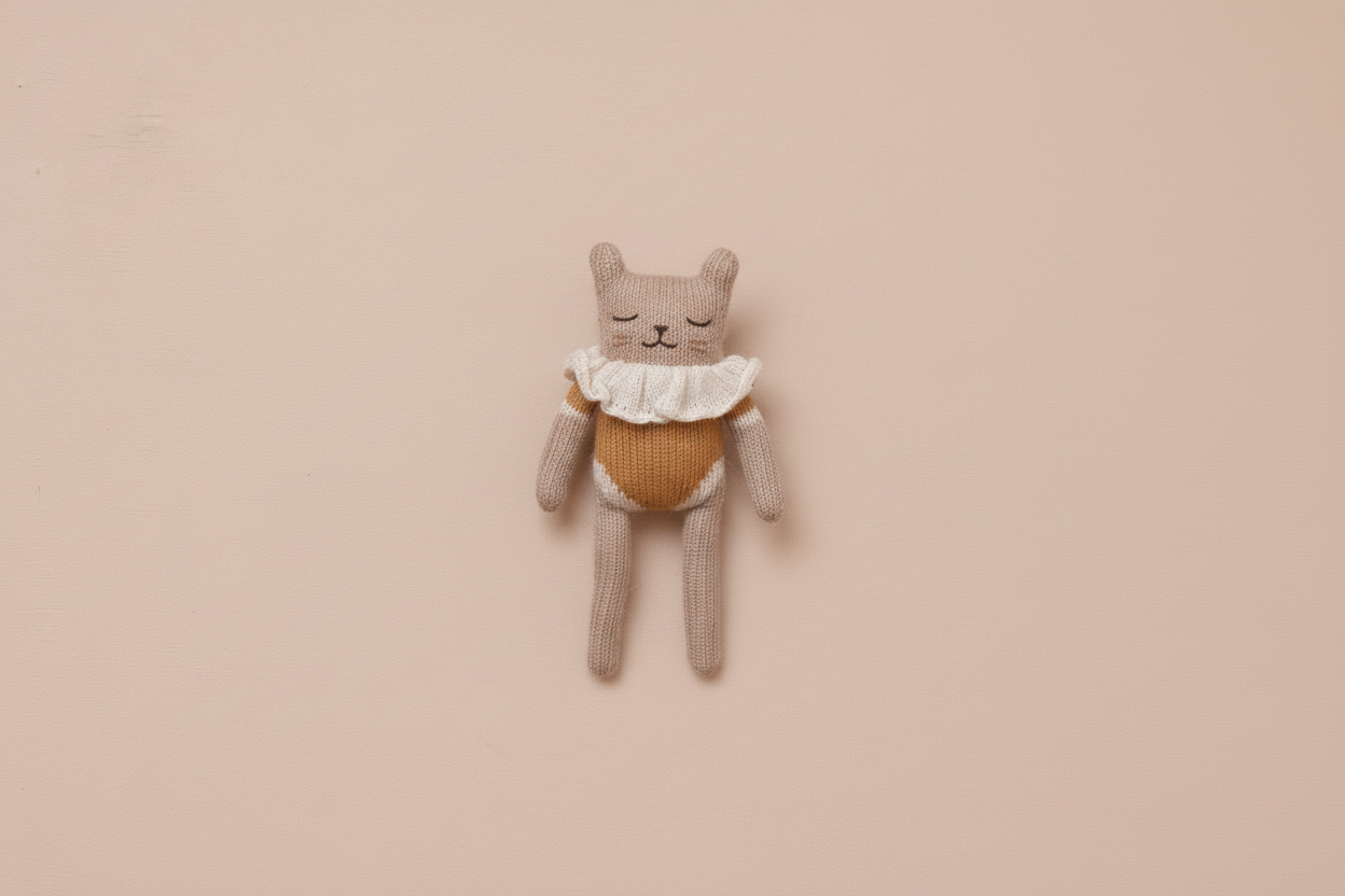 Gatinha Ocre - Boneca em Lã de Alpaca